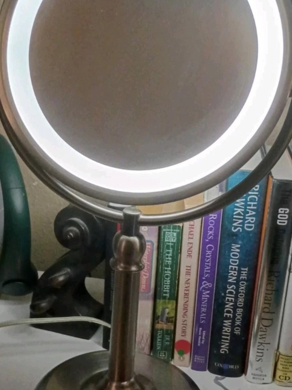 LED Lighted Vanity Mirror in Brushed Metal Finish - Silver